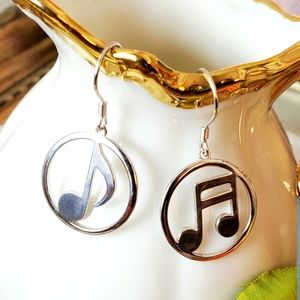 NEW s925 Music Note Earrings